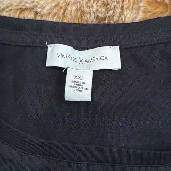 Vintage America Black Cherry Print Women's Top size XXL - Picture 2 of 9